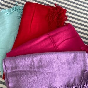Pashmina scarves set of four.